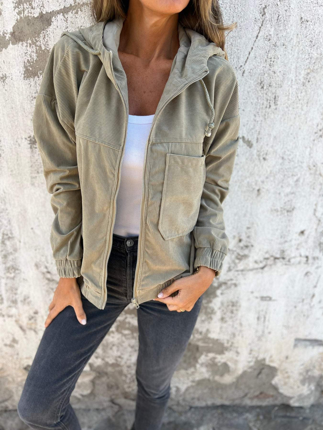 Isabella Casual Jacket with Hood and Zip