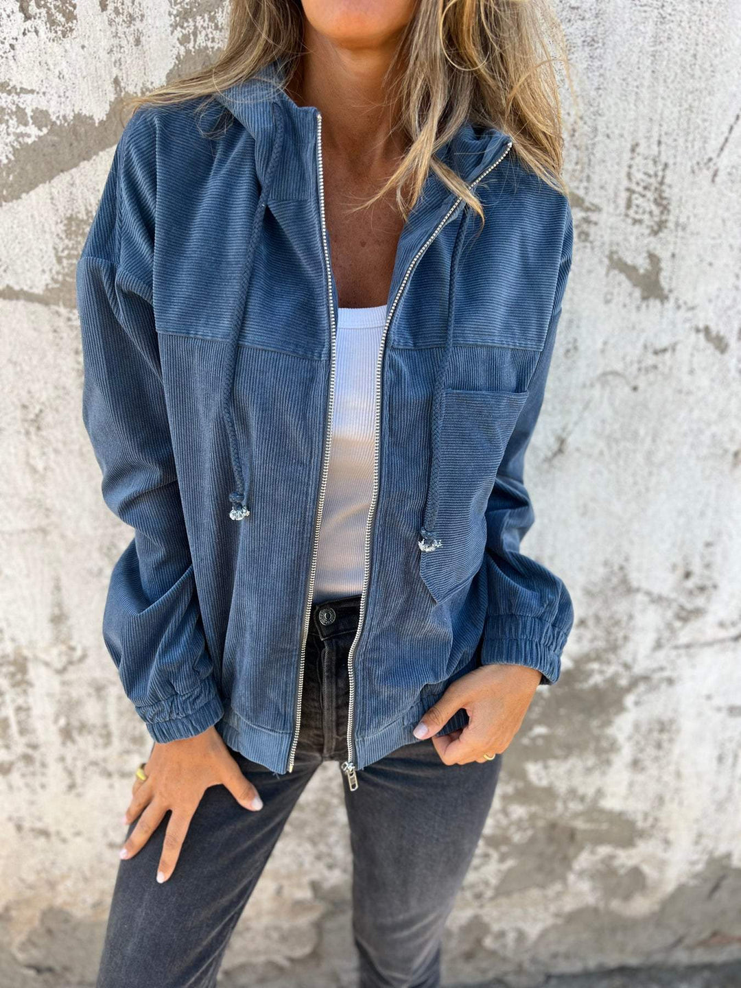 Isabella Casual Jacket with Hood and Zip