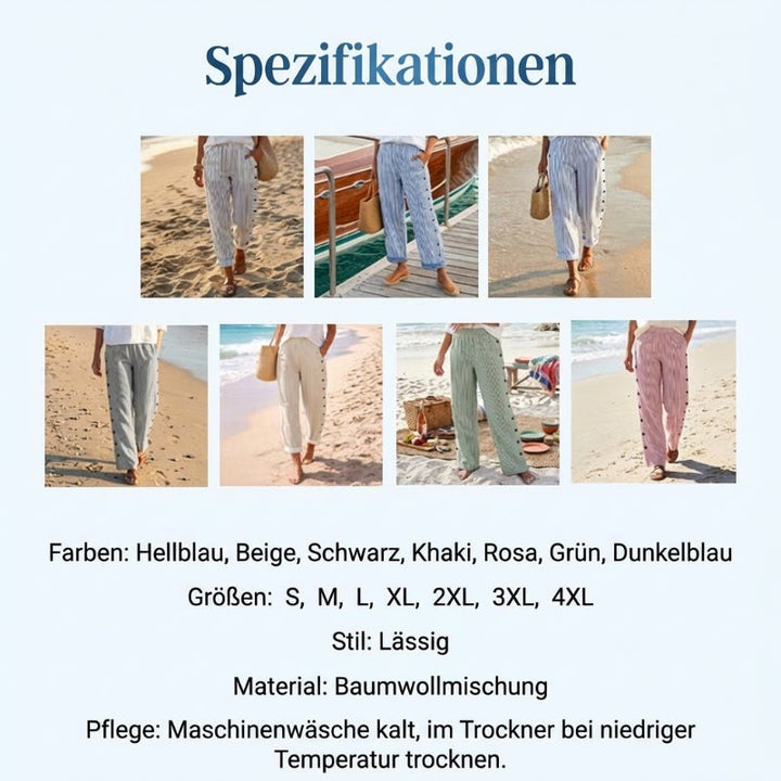 Comfortable Blue Striped Trousers with Side Pockets