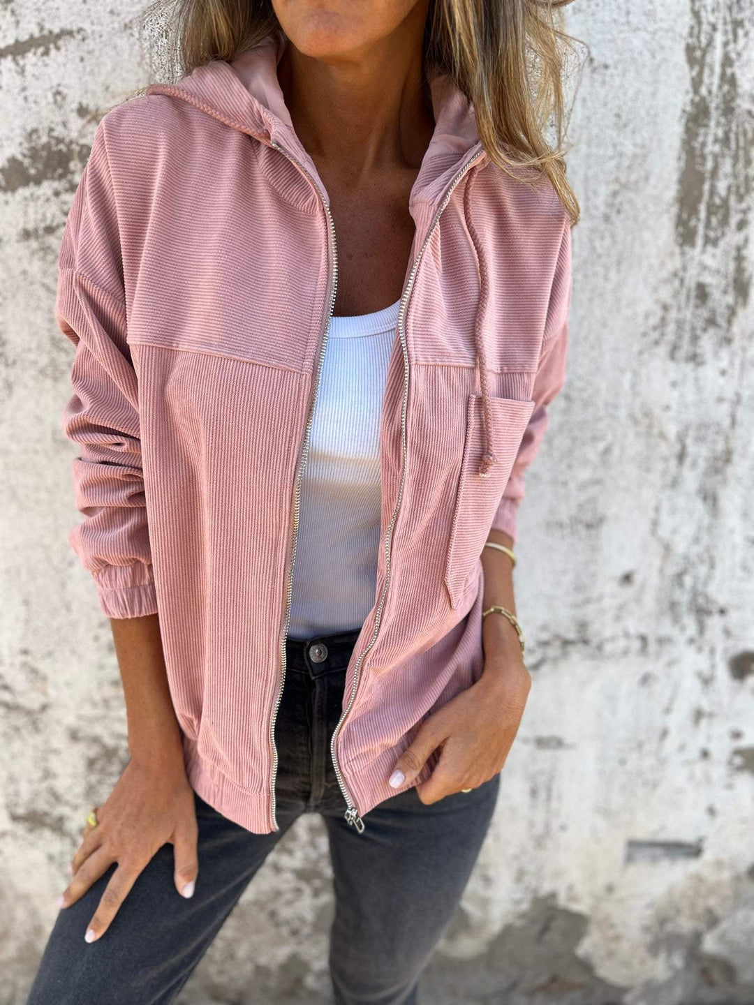 Isabella Casual Jacket with Hood and Zip