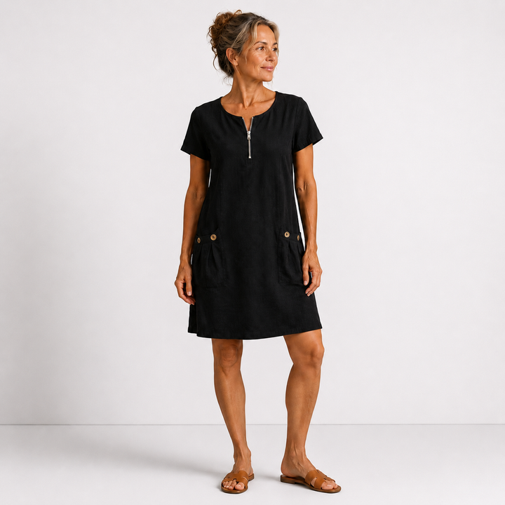 Eliana | Casual Cotton & Linen Dress