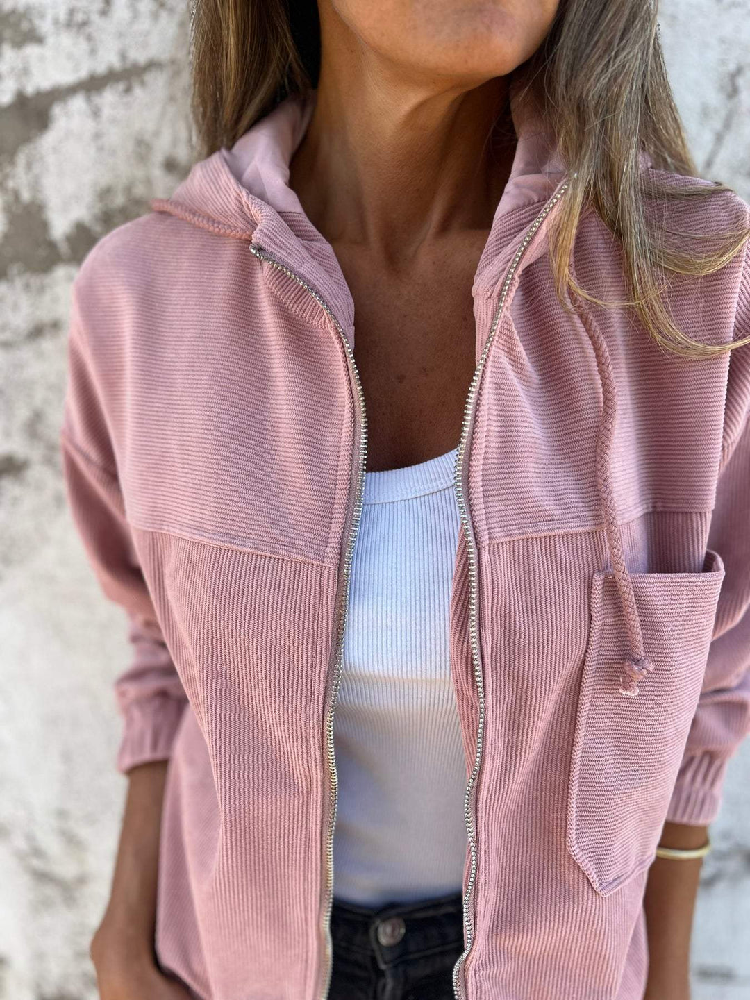 Isabella Casual Jacket with Hood and Zip