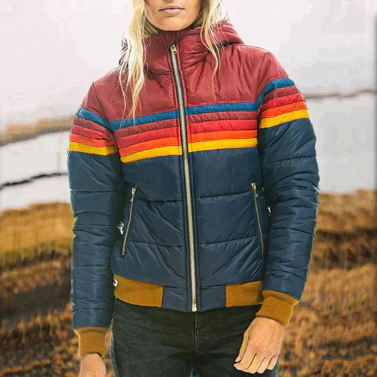 Isabella Women's retro parka with faux fur hood