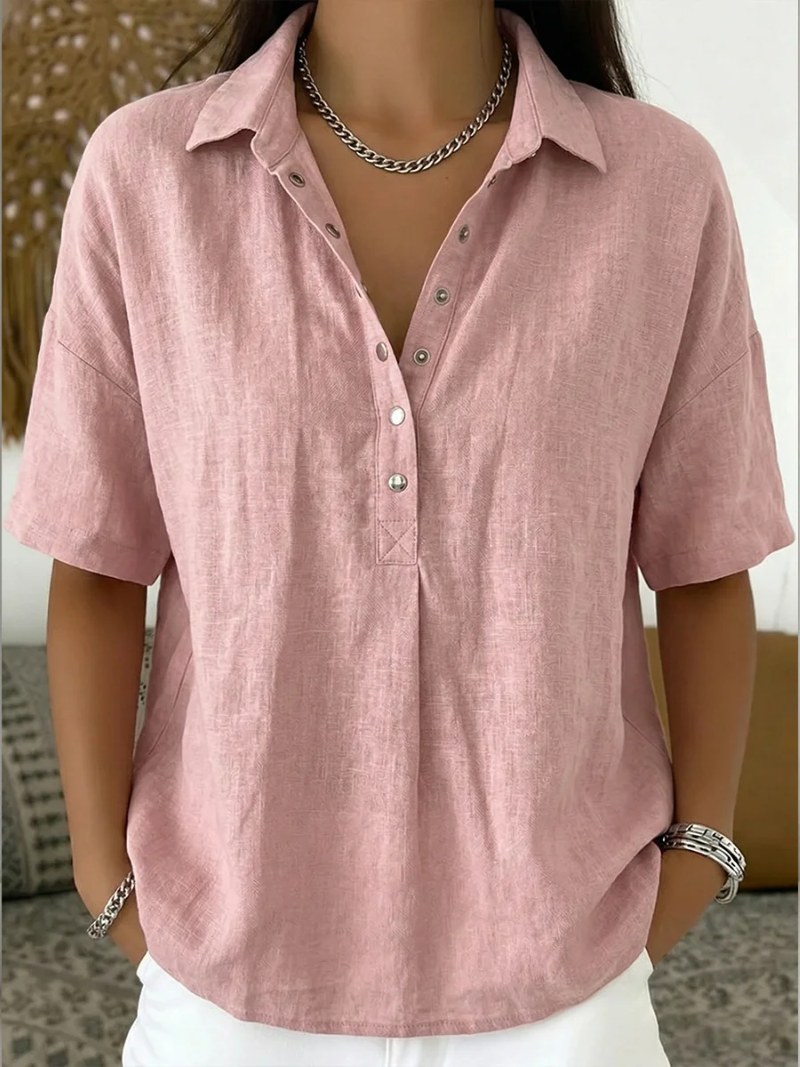Tessa Blouse with collar and button detail