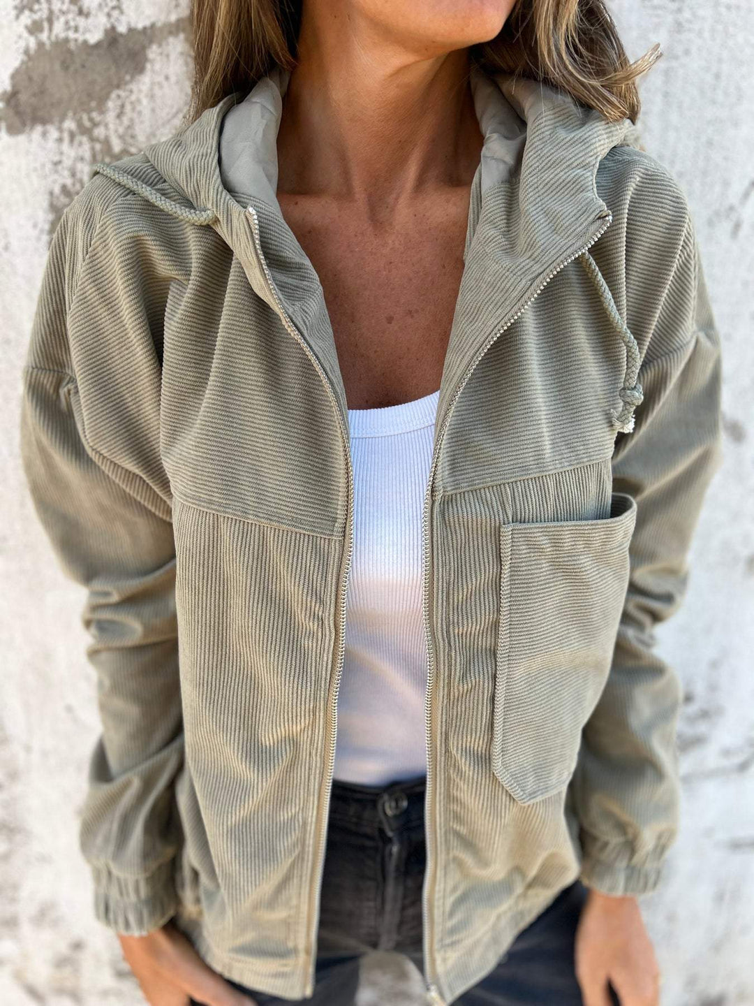 Isabella Casual Jacket with Hood and Zip