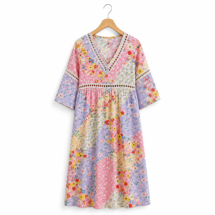 Clara Waverly | Floral Patchwork Dress