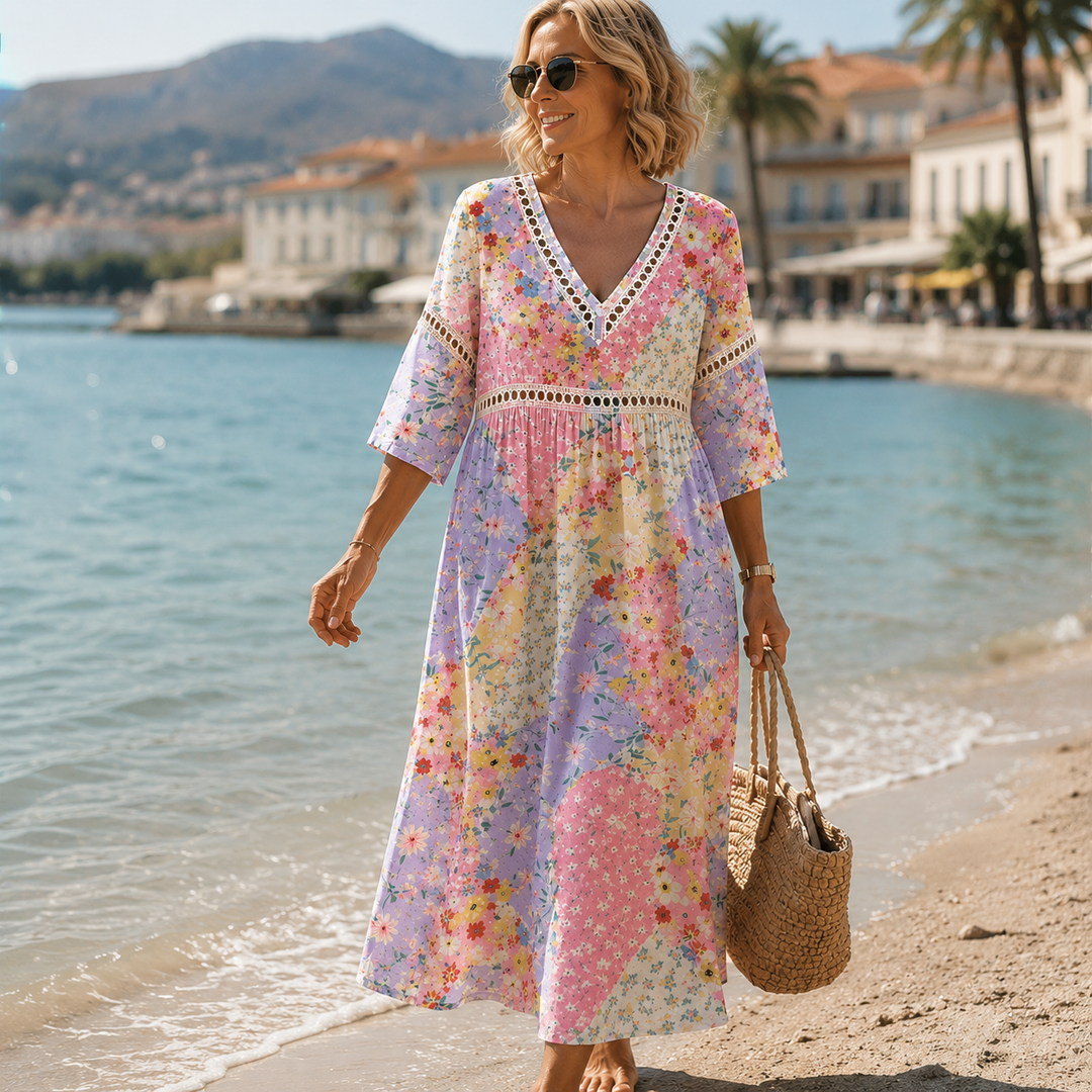 Clara Waverly | Floral Patchwork Dress