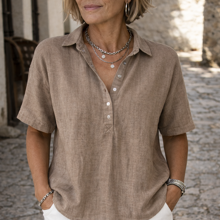 Vera | Elegant Blouse with Collar and Buttons