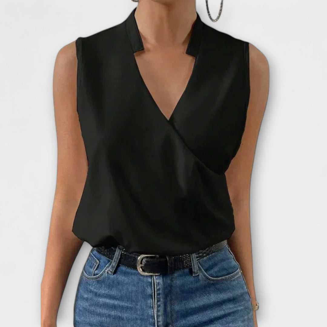 Velmira – Soft Summer Top with V-Neck