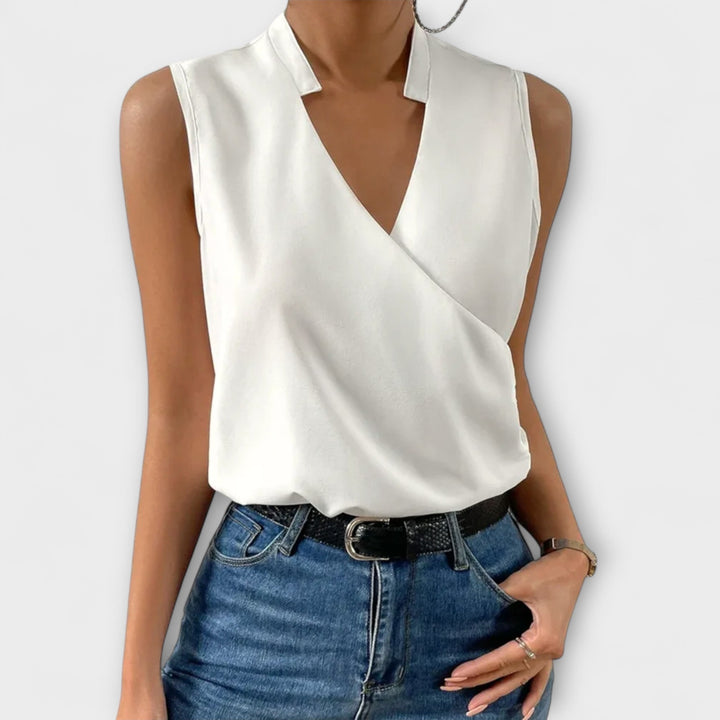 Velmira – Soft Summer Top with V-Neck