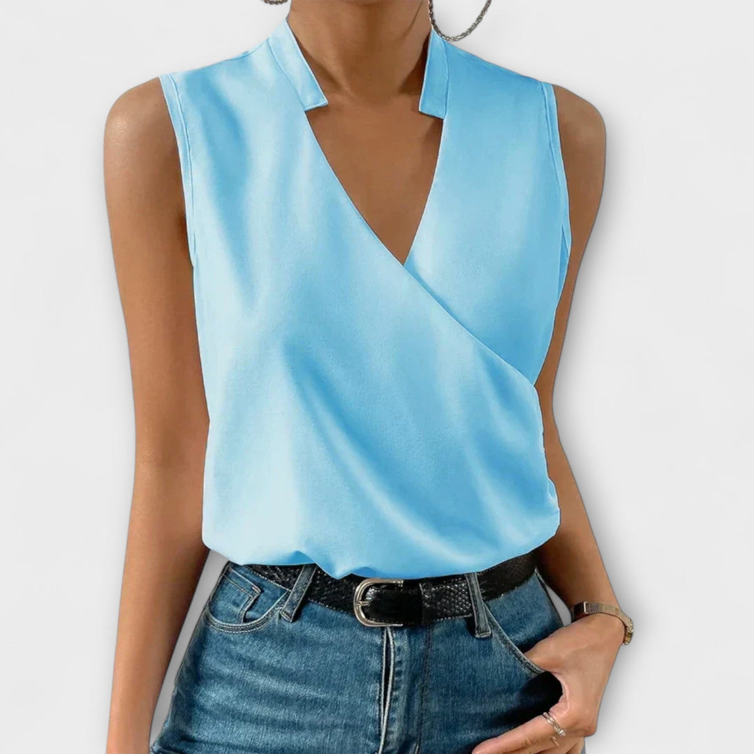 Velmira – Soft Summer Top with V-Neck