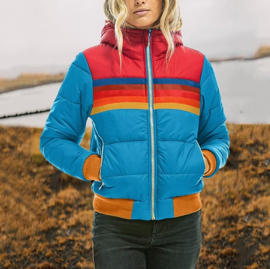 Isabella Women's retro parka with faux fur hood