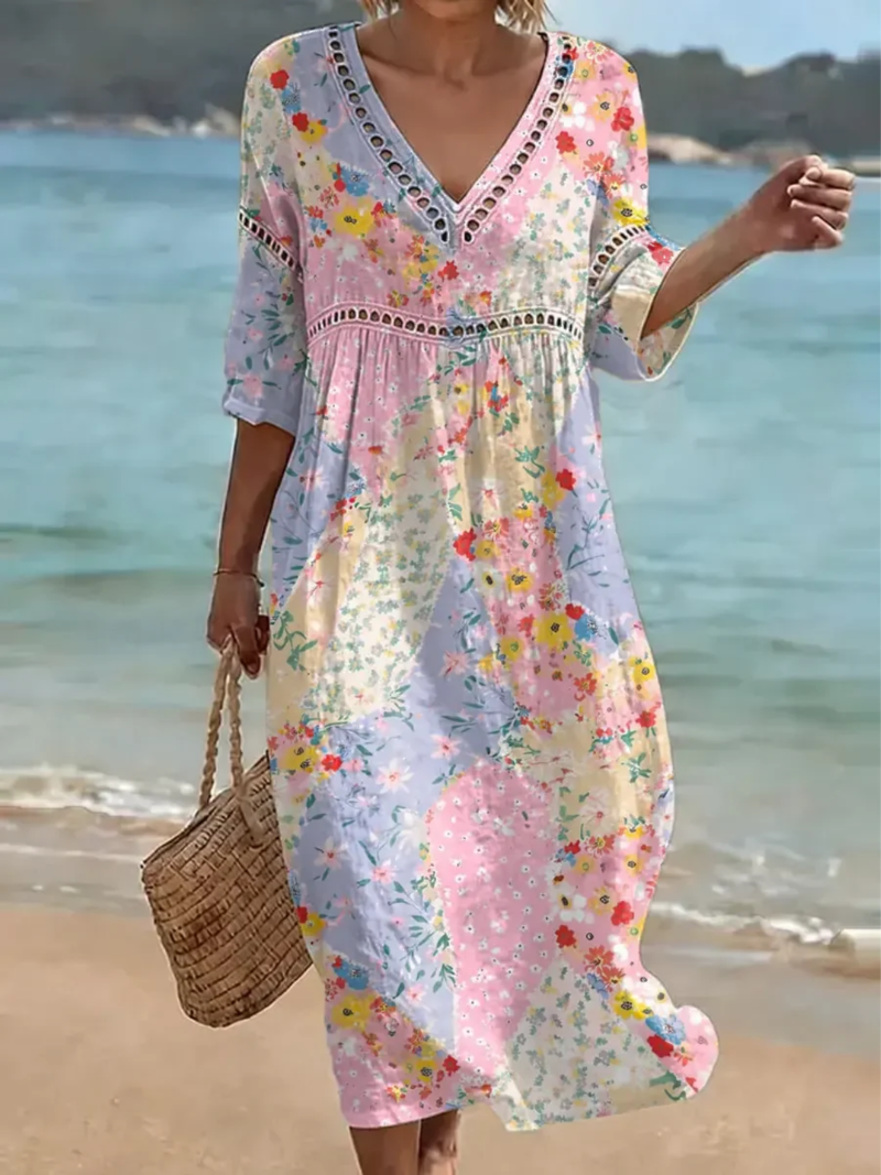 Clara Waverly | Floral Patchwork Dress